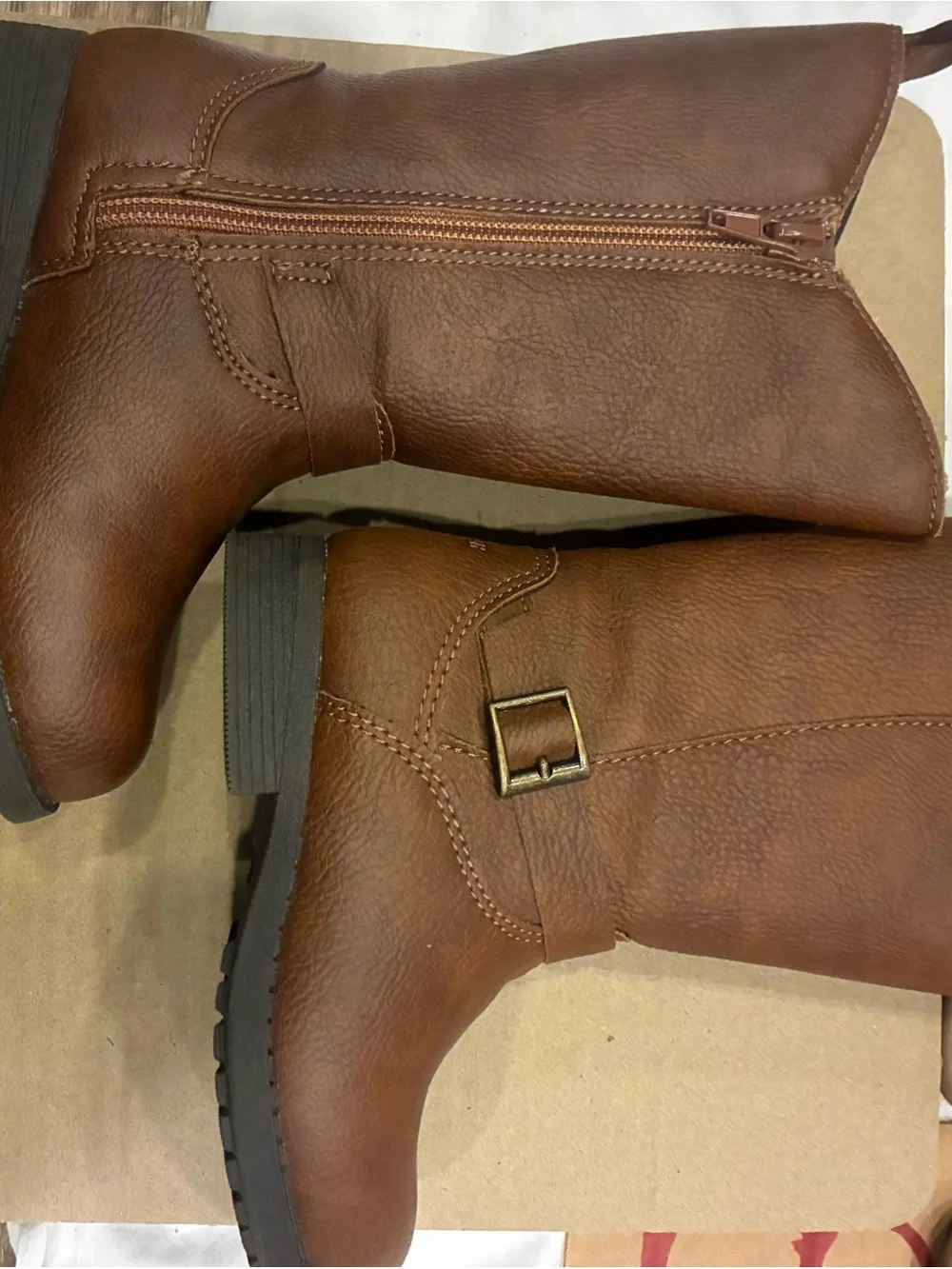 OshKosh B'gosh Brown Kids Boot with Side Zipper and Buckle